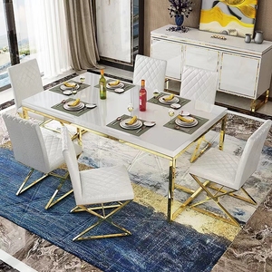 <span class=keywords><strong>Mesa</strong></span> de comedor de cristal, luz de lujo, posmoderna, minimalista, para restaurante y hogar - Product Image 4