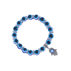 Pulsera de la <span class=keywords><strong>amistad</strong></span> con cuentas de ojo de diablo Fátima para mujer, joyería elástica Retro, superventas - Product Image 5