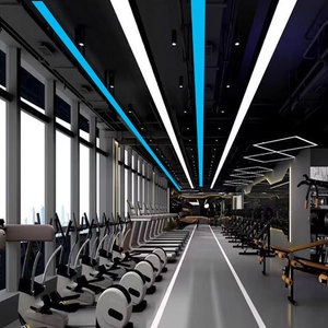 โคมไฟระย้าเส้นสำหรับเล่นบิลเลียดในเชิงพาณิชย์โคมไฟ LED เพดานโคมไฟแขวนยาว RGB โคมไฟระย้า - Product Image 2