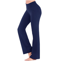 Dropshipping Nouveau Meilleure vente Leggings taille haute Femmes Couleur unie Serré Running Fitness Sports Yoga Pantalon évasé