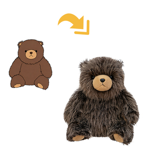 Peluche Orso <span class=keywords><strong>Grizzly</strong></span> Personalizzato con Pelliccia Lunga e Punteggiata, con Marchio OEM per Regali Brandizzati all'Ingrosso e Vendita al Dettaglio - Product Image 2