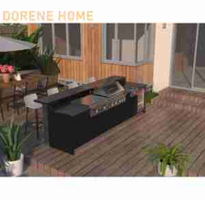 <span class=keywords><strong>2025</strong></span> DORENE高級スタイルIシェイプブラックラッカーカスタムサイズ屋外キッチン島付き - Product Image 2