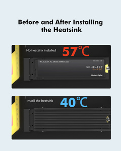 Dissipatore di Calore per SSD <span class=keywords><strong>M</strong></span>.2 2280 NVME Ventola di Raffreddamento per Disco Rigido Solido in Lega di Alluminio per PC Slot <span class=keywords><strong>M</strong></span>.2 SSD - Product Image 2
