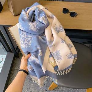 Écharpe Jacquard Double Face Épaisse de Haute Qualité, Grand Châle Hiver Papillon Mignon pour Femme YHK0031 - Product Image 6