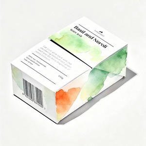 Scatola di Imballaggio Personalizzata in <span class=keywords><strong>Cartoncino</strong></span> con Motivo a Pois <span class=keywords><strong>Marrone</strong></span> Chiaro per Saponi - Product Image 2