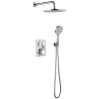 Mitigeur de douche mural encastré en laiton à 3 fonctions avec thermostat et inverseur chaud/froid