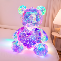 Collier LED en forme de cœur d'ours changeant de couleur haut de gamme à succès pour la Saint-Valentin, nouveau cadeau USB, boîte cadeau, décorations de fête