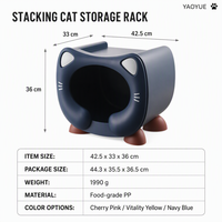 Étagères de rangement empilables pour chats YAOYUE, maison pour chat en PP, organisateur de meubles pour animaux de compagnie