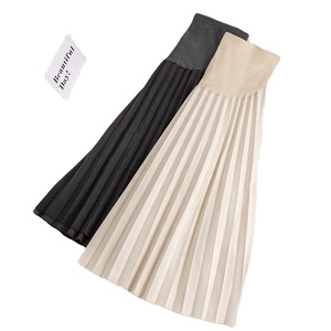 Gonna <span class=keywords><strong>Premaman</strong></span> Taglia Grande con Fascia in Vita Regolabile, <span class=keywords><strong>Gonne</strong></span> Plissettate Invernali per Donne in Gravidanza - Product Image 1