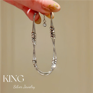 King Silver Jewelry Gold Plated S925 Silver <b>Rope</b> Chain <b>Bracelet</b> Geometric Everyday Wear Unisex Fine Chain <b>Bracelet</b> - Product Image 2