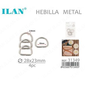 Fibbia in metallo Ilan 28x23mm 4 pezzi per borse e cinture - Product Image 1