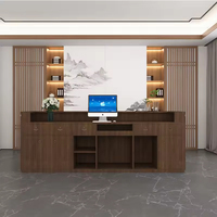 Bureau de réception moderne de style chinois en MDF durable et écologique pour salons de beauté, écoles, centres commerciaux, zones de réception d'entreprises