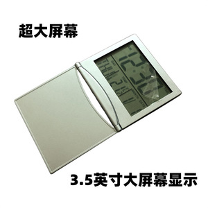 Portable Folding Desktop Electronic Clock With Large Lcd Display Alarm Thermometer Calendar For Home Office Travel - Product Image 3