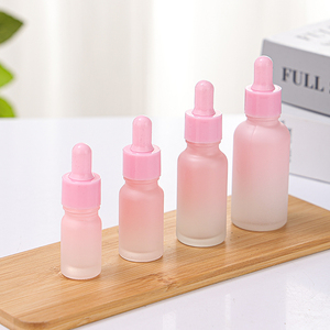 Flacone in Vetro <span class=keywords><strong>Rosa</strong></span> per Cosmetici e Oli Essenziali 10-100ml, Bottiglia per Siero Liquido con Contagocce - Product Image 1