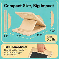 Planche d'équilibre et de coordination en bois de qualité supérieure – Étireur de mollets portable pour des squats efficaces
