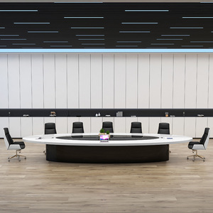 Tavolo da riunione ovale per ufficio di grandi dimensioni di lusso Design consiglio negoziazione tavolo per sala riunioni mobili per ufficio in tavolo da conferenza - Product Image 4