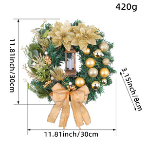 DAMAI Christmas Wreath Ornaments Garland for Christmas <b>Tree</b> Outdoor <b>Lighted</b> Christmas Wreaths Festival Decorations - Product Image 6