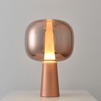 Lampe de table en verre de luxe moderne, lampe de chevet décorative or et or rose pour hôtel, chambre et salon