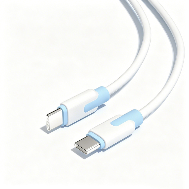 USB C to USB C Charging Cable 150W Fast Charge Silicone Cord Durable for Android Phone Huawei OPPO Home Office Travel, White