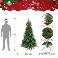 Sapin de Noël artificiel commercial haut de gamme en PE, personnalisé, grand, moyen ou petit, avec décorations