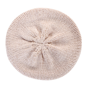 HZM-22355 fil de chenille fil de polyester béret chapeau en tricot pour <span class=keywords><strong>femme</strong></span> béret tricoté fantaisie - Product Image 6