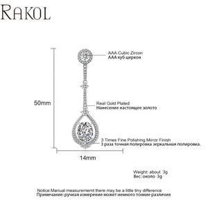 RAKOL EP2125 nuevos pendientes de mujer colgantes de gota de agua de circón plateado 2022 - Product Image 3