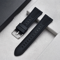 Bracelet de montre de luxe en caoutchouc FKM étanche à dégagement rapide, style tropical, en fluororubber souple, respirant et durable pour homme