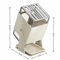 Support à couteaux double multifonctionnel en acier inoxydable pour comptoir de cuisine, avec angle réglable, organise les couteaux
