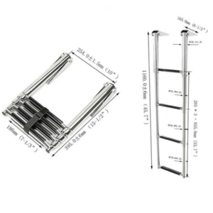 Échelle de bateau pliante portative d'acier inoxydable avec le nouveau type de roulement de condition de caractéristique antidérapante pour le matériel marin de <span class=keywords><strong>piscine</strong></span> - Product Image 5