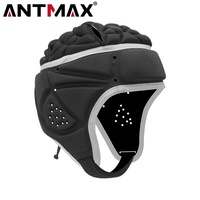 ANTMAX Scrum Cap Casco acolchado suave Casco de rugby Sombrero de fútbol Bandera Casco de fútbol para jóvenes adultos