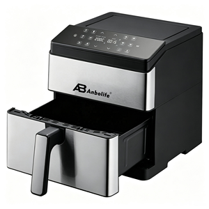 Nouvelle friteuse à air carrée moderne en métal 6L avec écran tactile, appareil de cuisson multifonctionnel pour la maison, certifiée CE, livraison rapide - Product Image 4