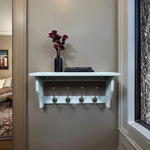 Wholesale 4 Double Wall Mounted Heavy-Duty Multi-Purpose Coat Rack MDF <strong>Black</strong> Nickel Zinc Hooks Entryway <strong>Clothing</strong> Hanging <strong>Rails</strong> - Product Image 3