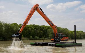 Prezzo all'ingrosso idraulico escavatori anfibi con pontoni laterali aggiuntivi e pompa di palude - Product Image 6