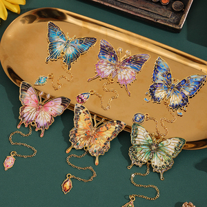 Marcapáginas Metálico con Cadena de Mariposa Colorida de <span class=keywords><strong>Van</strong></span> <span class=keywords><strong>Gogh</strong></span>, Regalo para Amantes de <span class=keywords><strong>los</strong></span> Libros, Lectores, Mujeres, MOQ Bajo - Product Image 1