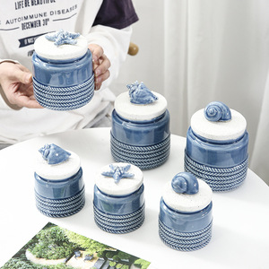 Ocean Style Ceramic Storage Jar