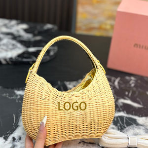 Mini Borsa Vintage in Tela <span class=keywords><strong>e</strong></span> Vimini, Borse di Paglia per Donne, Marca di Lusso, Nuova Borsa alla <span class=keywords><strong>Moda</strong></span>, Eleganti Nuove Borse a Mano - Product Image 4