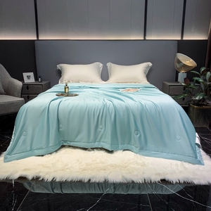 Luxe 100% coton tricoté couette ensembles 100s doux été solide literie maison hôtel hôpital mariage disponible roi reine tailles - Product Image 4