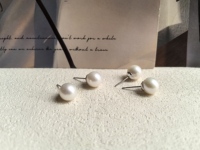 Boucles d'oreilles en perles d'eau douce rondes parfaites de 9 à 10 mm, en argent sterling 925, à porter à toutes les occasions