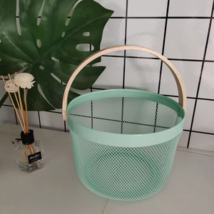 Giỏ trái cây tròn giỏ lưới kim loại được sử dụng để lưu trữ thực phẩm trong phòng tắm nhà bếp - Product Image 6