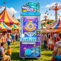 Máquina recreativa de arcade comercial Leon HURRICANE RACE con sistema de puntuación acumulativa, jackpots y aceptador de monedas y billetes, de metal y plástico, para venta al por mayor.