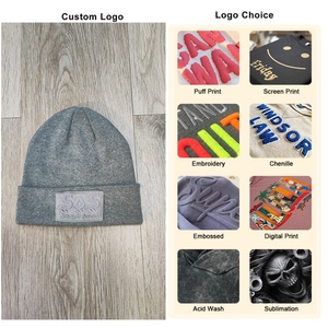 QZFSO vente en gros personnalisé Streetwear acrylique Beanie brodé coton hiver chapeau lettre graphique Jacquard Y2K tricoté Beanie - Product Image 2