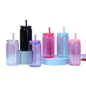 Custom Food Grade PP BPA FREE Transparent High-Temperature Resistant Office Color <b>Change</b> Plastic Tumbler Mug Cup With Straw - Product Image 1