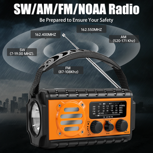 20000mah Noodradio Radio d'urgence Rechargeable manivelle Am Fm SW WB Radio météo batterie externe solaire Radio lampe de poche LED - Product Image 5