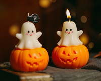 Halloween Süßes Geister-Kürbis Duftkerzen-Set Handgemachte Sojawachs Dekorative Kerzen für Zuhause Party Halloween-Dekoration Geschenke