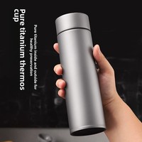 Tasse isotherme légère en titane écologique pour camping, voyage, affaires, avec filtre à thé, bouteille thermique chaude/froide