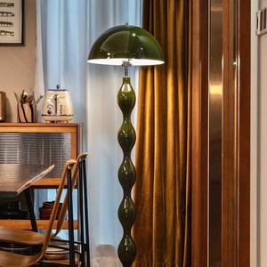 โคมไฟตั้งพื้นทรงเห็ดสไตล์ฝรั่งเศส ขั้วหลอด E27 ของตกแต่งศิลปะคุณภาพสูงสำหรับห้องนั่งเล่น โซฟา โคมไฟตั้งพื้นสีดำสุดหรูสำหรับใช้ในโรงแรม - Product Image 5