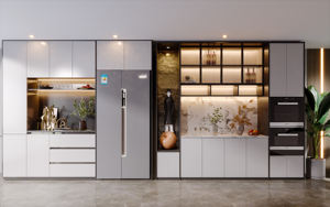 Modern Solid Wood Modular <b>Sideboard</b> with Eco-Friendly Design Durable Construction for Home Bar Dining Room-Factory Direct Sales - Product Image 3