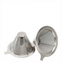 Moulin à café manuel réutilisable en acier inoxydable, design moderne et écologique, sans papier, avec support de filtre en maille, 350 ml, pour la préparation de café.
