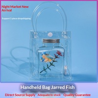 Bouteilles et petits aquariums portables pour poissons Betta, en gros et à prix abordable, avec sacs en plastique pour l'emballage de poissons vivants et la présentation ornementale