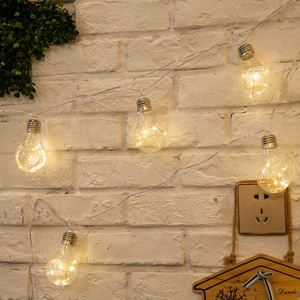 Guirlandes lumineuses en corde de chanvre imperméables pour le camping, la terrasse et la décoration de fêtes, ampoules en fil de cuivre - Product Image 1